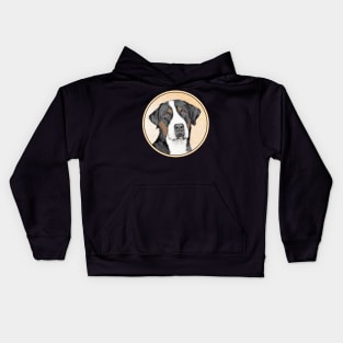 Greater Swiss Mountain Dog Painting - Original Art Kids Hoodie